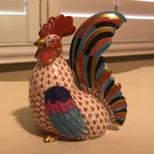 Herend Rust Fishnet 6" Sitting Rooster Figurine